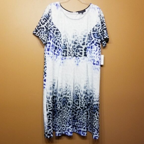 Eloquii | Fit & Flare Cheetah Print Midi Length Dress (Size 22) - Picture 3 of 9